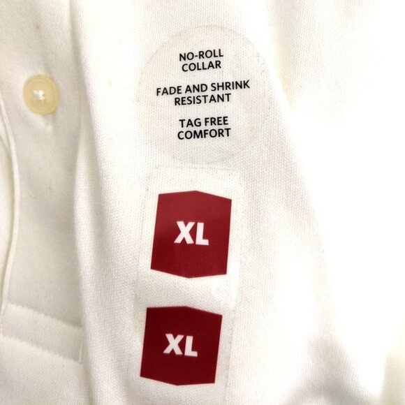 Member's Mark XL White Cotton Polo Short Sleeve Shirt 19c - Picture 4 of 7